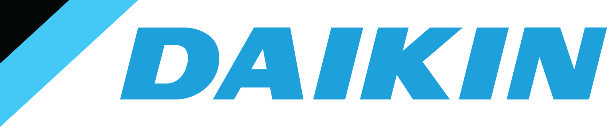 The Daikin logo features bold, uppercase blue letters with a sleek diagonal stripe, representing advanced air conditioning and climate control solutions with a focus on innovation and sustainability