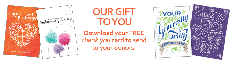 Free Illustrated Thank You Cards for donors